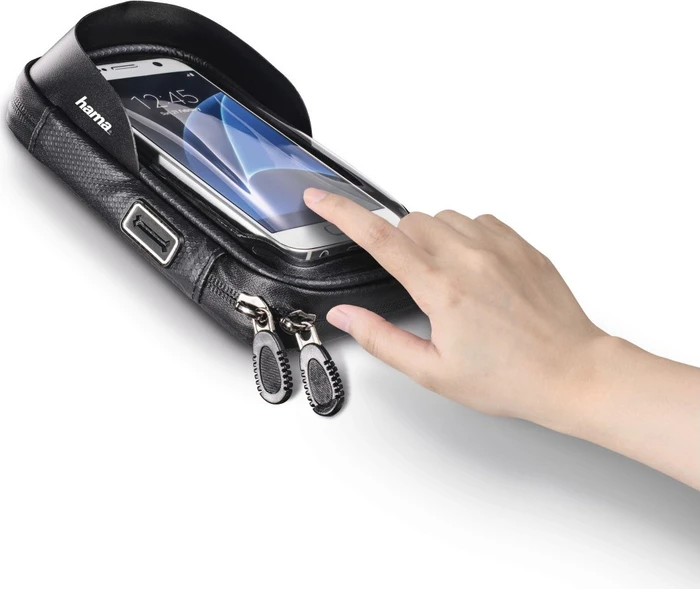 Hama Smartphone-Tasche Multi als Lenkertasche fürs Fahrrad wasserabweisend schwarz