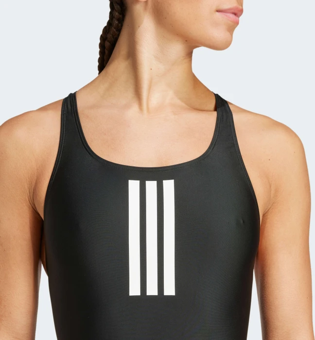 adidas 3-Streifen V-Back Badeanzug schwarz/weiß (Damen)