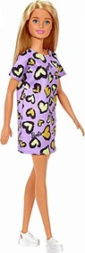 Mattel Barbie - Fashionistas Lila Kleid mit Herzdruck