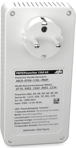 FRITZ! FRITZ!Powerline 1240 AX WLAN Set, Powerline/WLAN-Access Point und Powerline-Adapter Set, 2er-Bundle