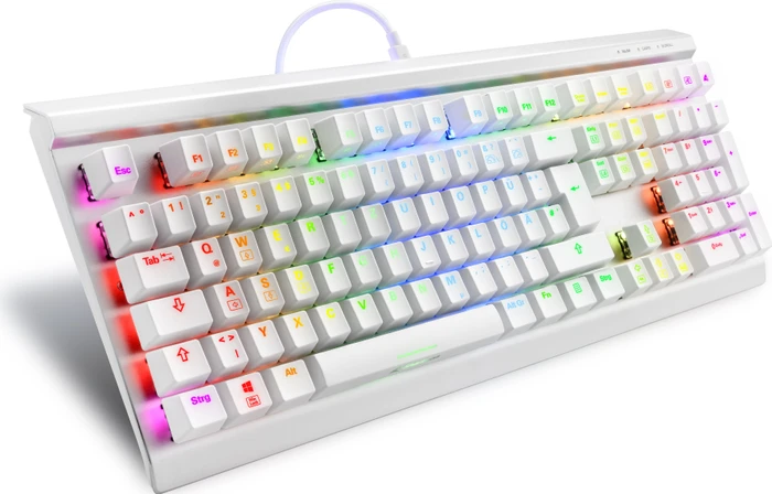 Sharkoon Skiller SGK40 White, LEDs RGB, Huano RED, USB, DE
