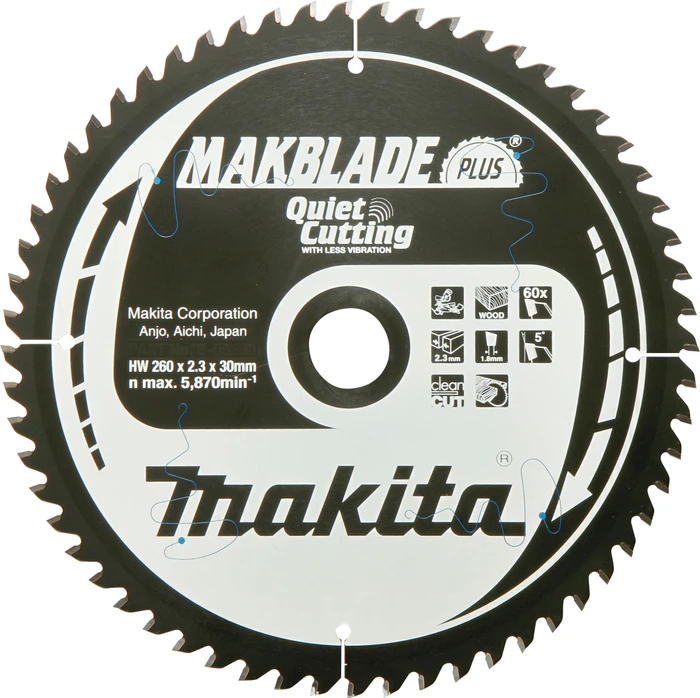 Makita Makblade Plus Kreissägeblatt 40Z, 260x2.3x30mm, 1 Stück
