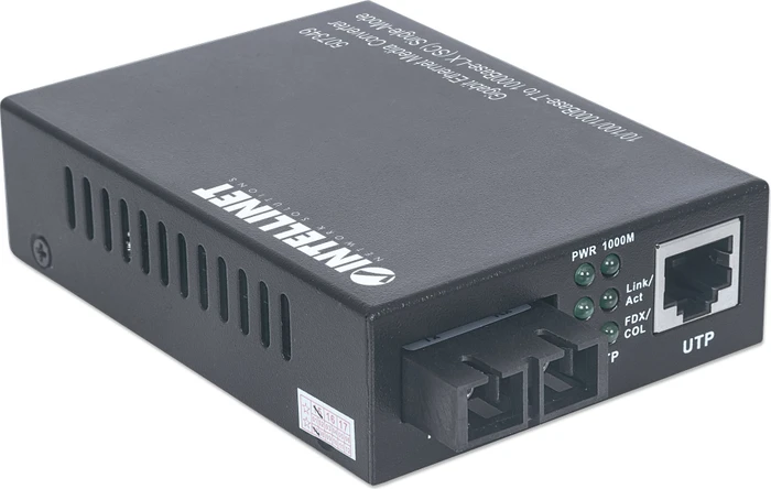 Intellinet Gigabit Media Converter, RJ-45, SC-Duplex SM 20km