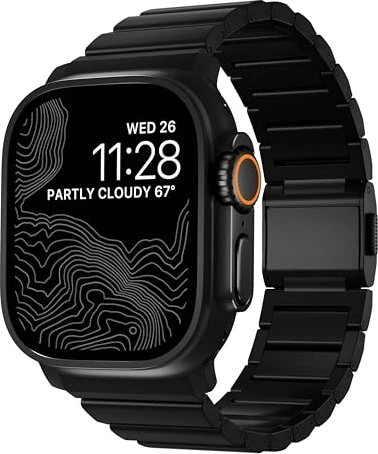 Nomad Titanium Band Black Hardware für Apple Watch 44mm/45mm schwarz