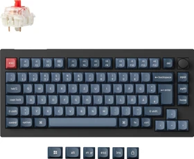 Keychron V1 Max, Carbon Black, LEDs RGB, hot-swap, Gateron Jupiter RED, USB/Bluetooth, DE