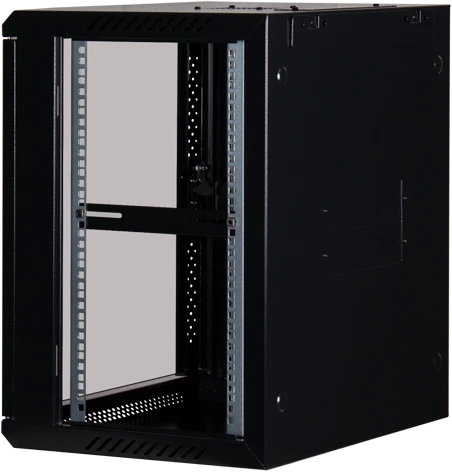 Rockstable 19" Wandschrank 12HE, Sicherheitsglastür, IP2X, schwarz, 440mm tief