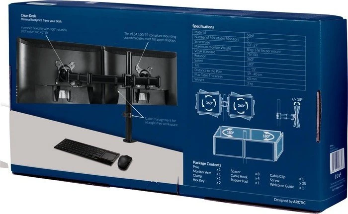 ARCTIC Z2 Basic Monitor Arm schwarz
