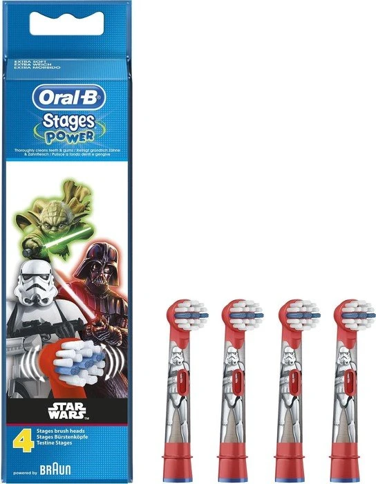 Oral-B Stages Power Kids Star Wars Kinder-Ersatzbürste, 4 Stück