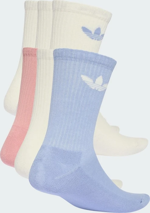 adidas Trefoil Cushion Crew Socken chalk blue/wonder mauve/off white, 6 Paare