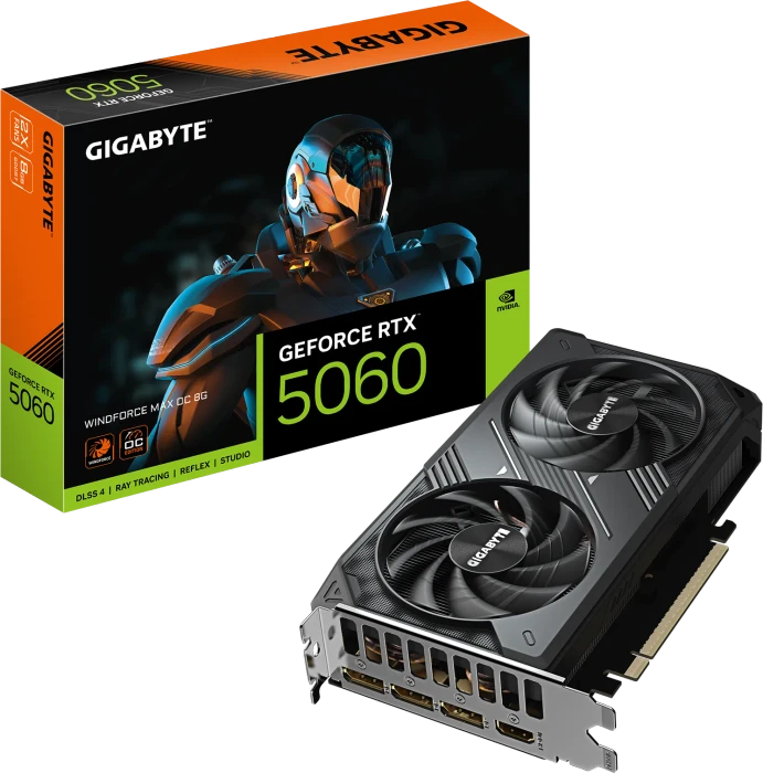 GIGABYTE GeForce RTX 5060 Windforce MAX OC 8G, 8GB GDDR7, HDMI, 3x DP