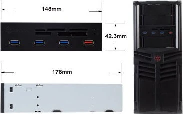 SilverStone FP56 Multi-Slot-Cardreader, USB 3.0 19-Pin Stiftsockel [Buchse]