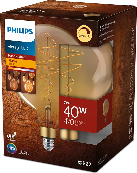 Philips Classic LED Filament Globe E27 7W/818 dimmbar