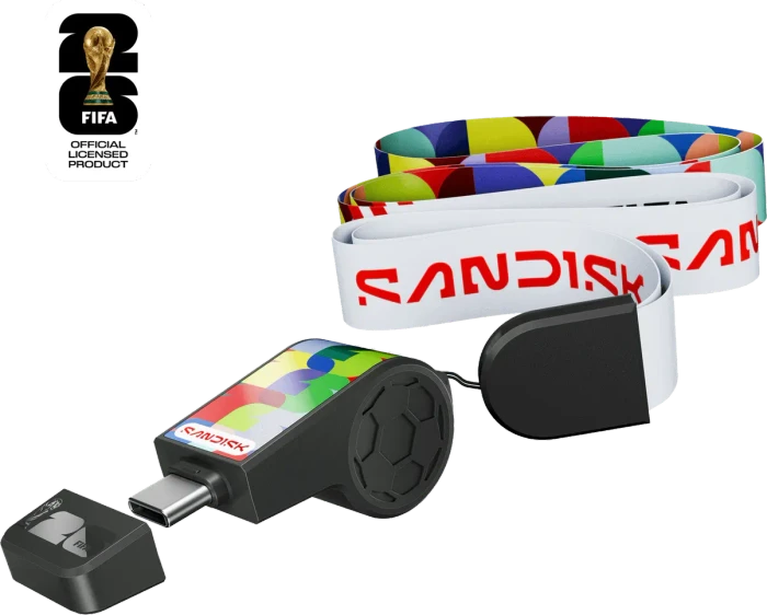 SanDisk FIFA World Cup 2026 (Global Edition) 64GB schwarz/Motiv, USB-C, USB 3.2 Gen 1×1