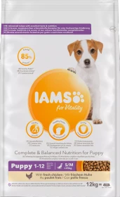 IAMS for Vitality für Welpen kleiner und mittelgroßer Rassen, mit Huhn, 12kg