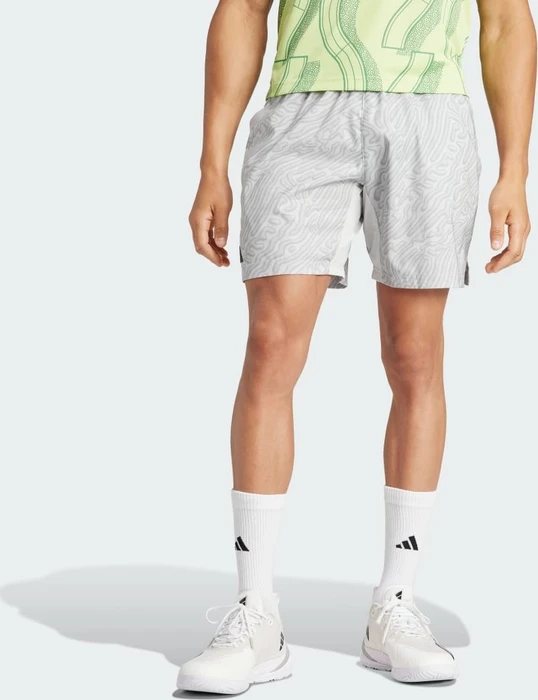 adidas Tennis Heat.RDY Pro Printed Ergo 7-Inch Tennis Hose kurz grey one/charcoal/solid grey (Herren)