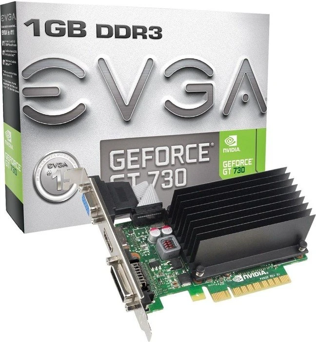 EVGA GeForce GT 730 low profile, 1GB DDR3, VGA, DVI, HDMI