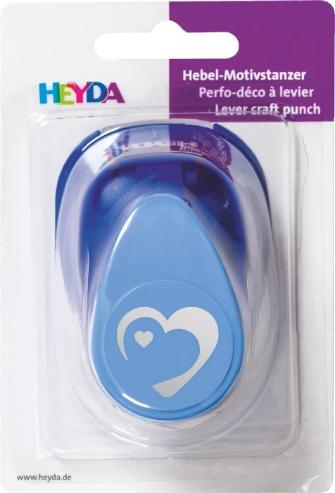 Heyda Hebel-Motivstanzer groß, Pop-up Herz, blau, 25mm