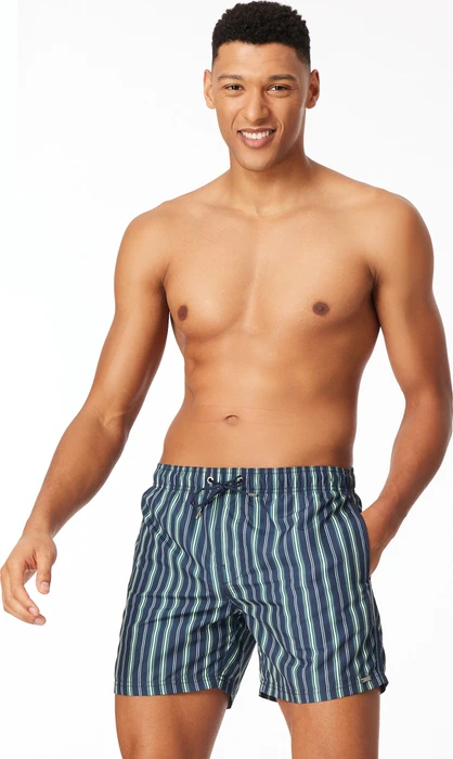 Schiesser Aqua Streifen Badeshorts sharp green (Herren)