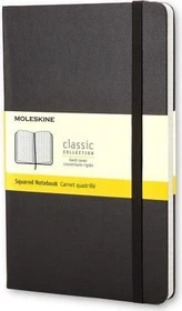 Moleskine Klassik Notizbuch, 90x140mm, kariert, fester Einband Pocket, schwarz, 192 Blatt