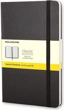 Moleskine Klassik Notizbuch, 90x140mm, kariert, fester Einband Pocket, schwarz, 192 Blatt