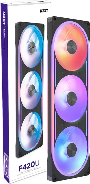 NZXT F Series F420U Ultra RGB Single-Frame Fan Unit, schwarz, LED-Steuerung, 3x 140mm