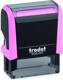 trodat printy 4912 4.0 Textstempel mit individueller Textplatte Pastell Edition, 47x18mm, schwarz/pastellrosa