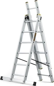 Drabest Pro Alu 3-tlg. Teleskop-Mehrzweckleiter, 3x 6 Stufen
