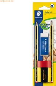 Staedtler Noris 120 Bleistift HB graphit, schwarz/gelb, Radierer, Anspitzer, 2er-Pack