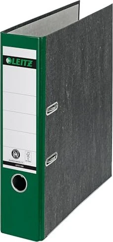 Leitz Qualitäts Ordner 2-Ring 180° Klimaneutral, 80mm, A4, schwarz/grün