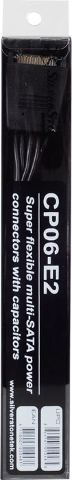 SilverStone CP06-E2, SATA Adapter Kabel, 1 auf 2 SATA Stecker (Super Flexibel), 2x 2200µF Kondensatoren