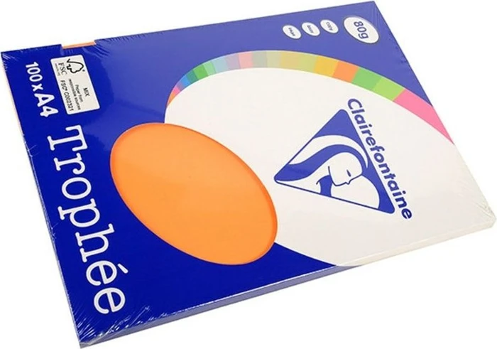 Clairefontaine Trophée Universalpapier matt mandarine, A4, 80g/m², 100 Blatt