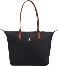 Tommy Hilfiger Kontrast-Griff Monogramm Tote Shopper schwarz
