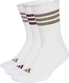 adidas 3-Streifen Cushioned Crew Socken white/olive strata/khaki six/maroon, 3 Paare