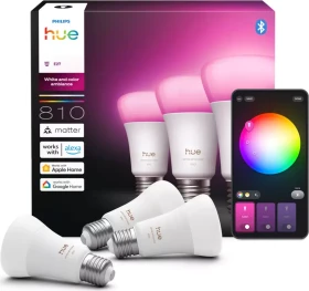 Philips HUE White and Color Ambiance Smart LED A60 E27 810 6W, 3 Stück