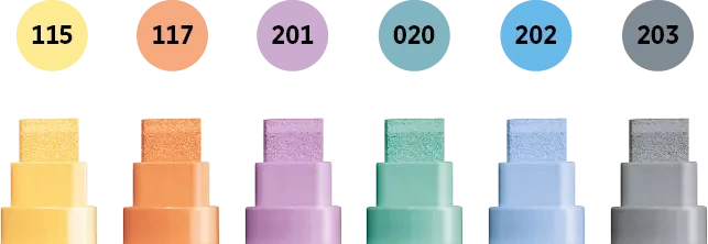 Molotow ONE4ALL 627HS 15mm Acrylmarker Pastel-Set sortiert, 6er-Set, Etui