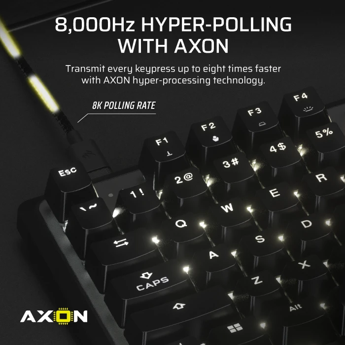 Corsair Gaming K70 PRO TKL Magnetic-Mechanical, PBT, schwarz, Corsair MGX Hyperdrive, USB, US