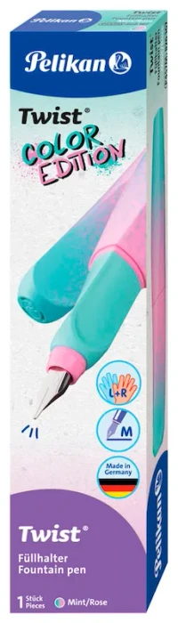 Pelikan Twist Color Edition neon mint/rose, rechte Hand/linke Hand, mittel, Faltschachtel