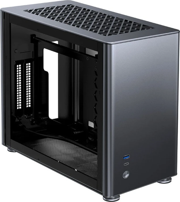 Jonsbo A4, grau, Glasfenster, Mini-ITX
