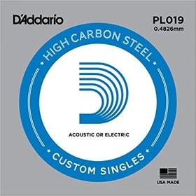 D'Addario Single Plain Steel 019