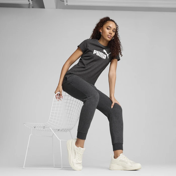 Puma ESS No. 1 Logo T-Shirt kurzarm dark gray heather (Damen)