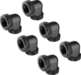 Raijintek Pelias D140906 L-Verbinder 90° 14mm, schwarz, 6er-Pack