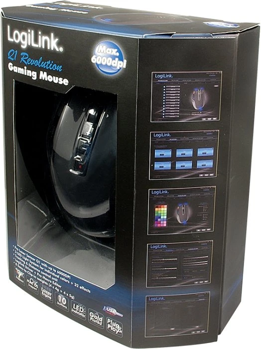 LogiLink Q1 Revolution Laser Gaming Maus, USB
