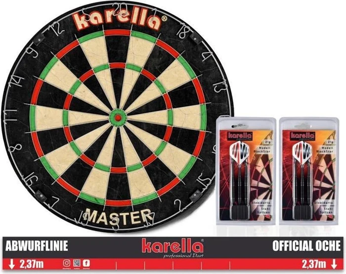 Karella Master + 2 Set Steeldart ST1 Dartscheibe