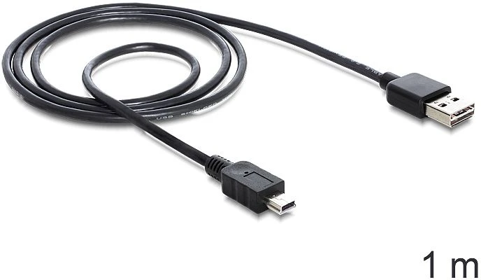 DeLOCK EASY-USB 2.0 Kabel, USB-A [Stecker] auf Mini-USB [Stecker], 1m
