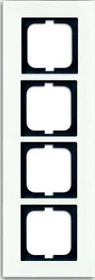 Busch-Jaeger Carat Abdeckrahmen 4-fach Rahmen, weißglas