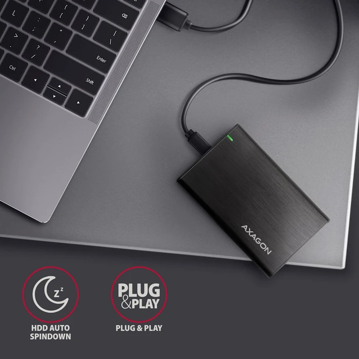 Axagon Raw Box Festplattengehäuse, schwarz, 2.5", USB-C 3.0