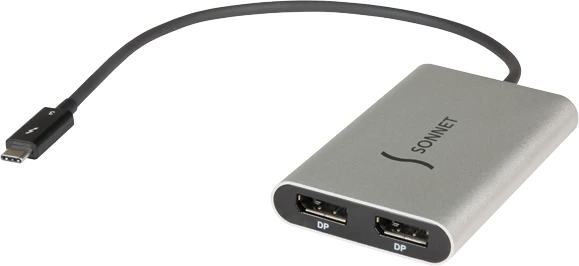 Sonnet Thunderbolt Dual DisplayPort Adapter, Thunderbolt 3 auf 2x DisplayPort 1.2