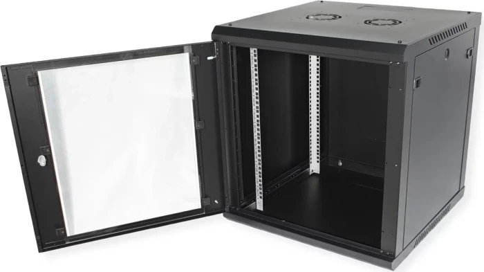 Roline / Secomp Basic 19" Netzwerkschrank 12HE, montiert, Glastür, IP20, RAL 9005, 600mm tief