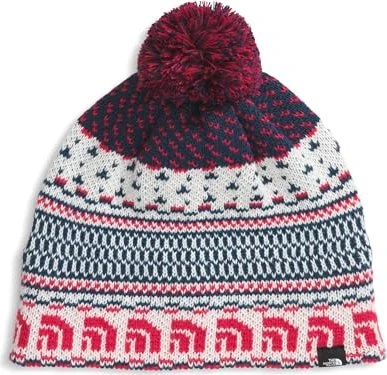 The North Face Cabin Ski Tuke Beanie white dune jacquard/pom