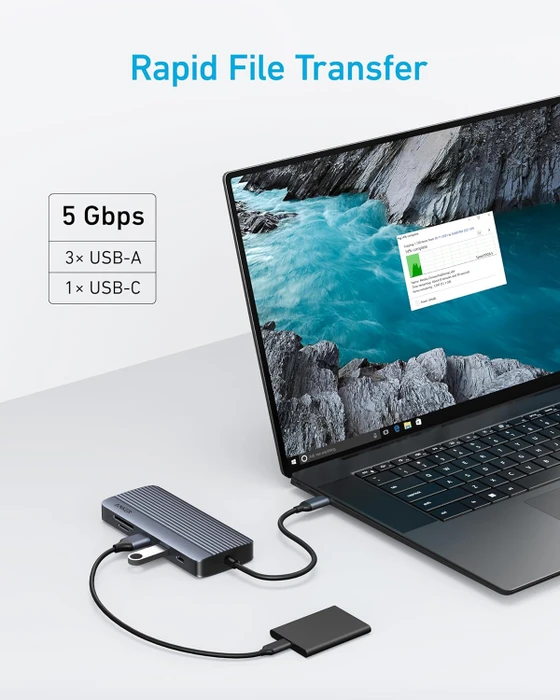 Anker Dual-Display USB-C Hub 10-in-1, USB-C 3.0 [Stecker]